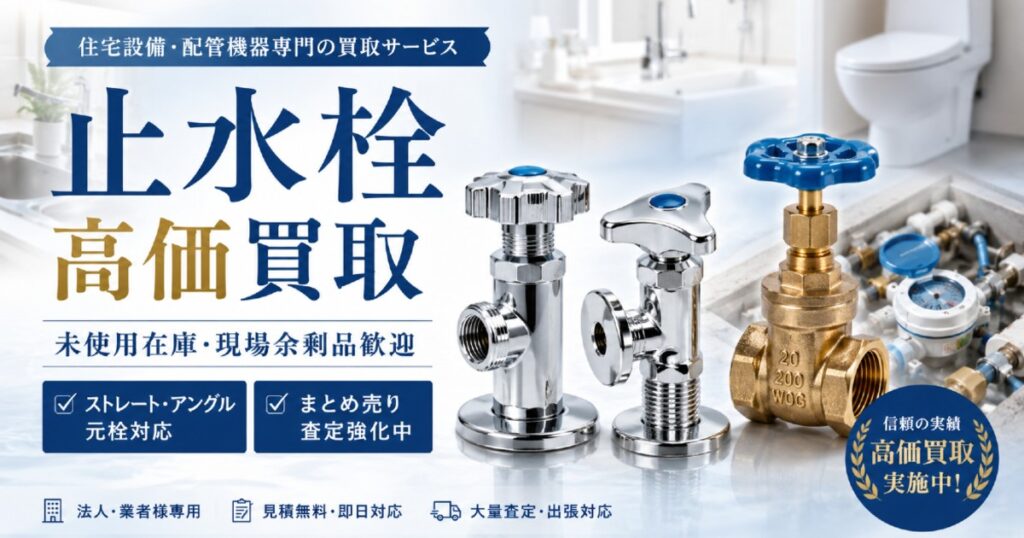 止水栓(ストレート・アングル・元栓)買取