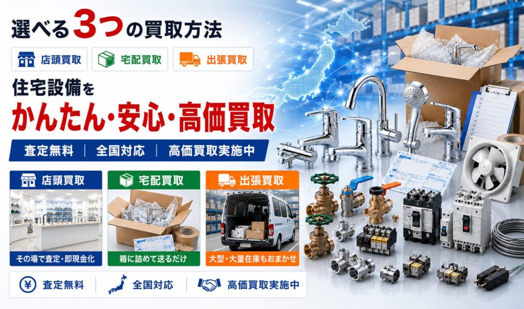 住宅設備の店頭買取・宅配買取・出張買取サービス案内