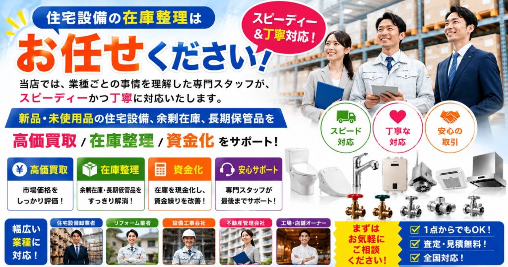 処分する前に査定を!住宅設備には価値があります
