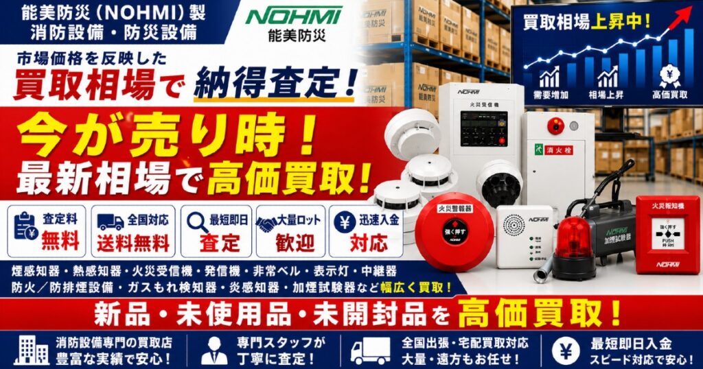 能美防災(NOHMI)製の消防設備・防災設備買取サービス