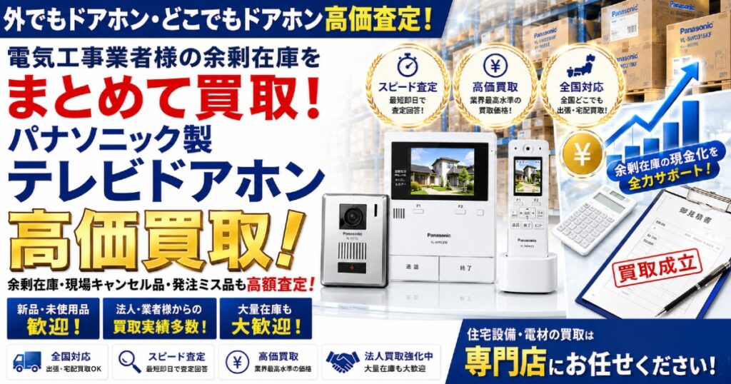 テレビドアホン買取なら業界トップクラスの査定力！