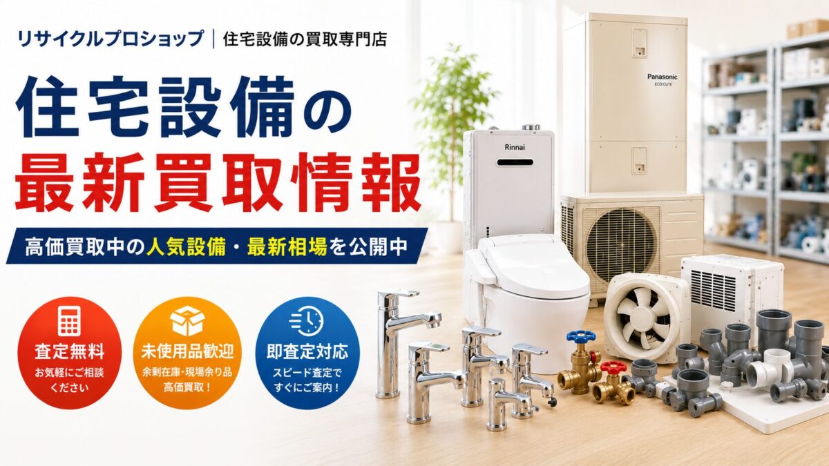 住宅設備の最新買取情報を随時更新中