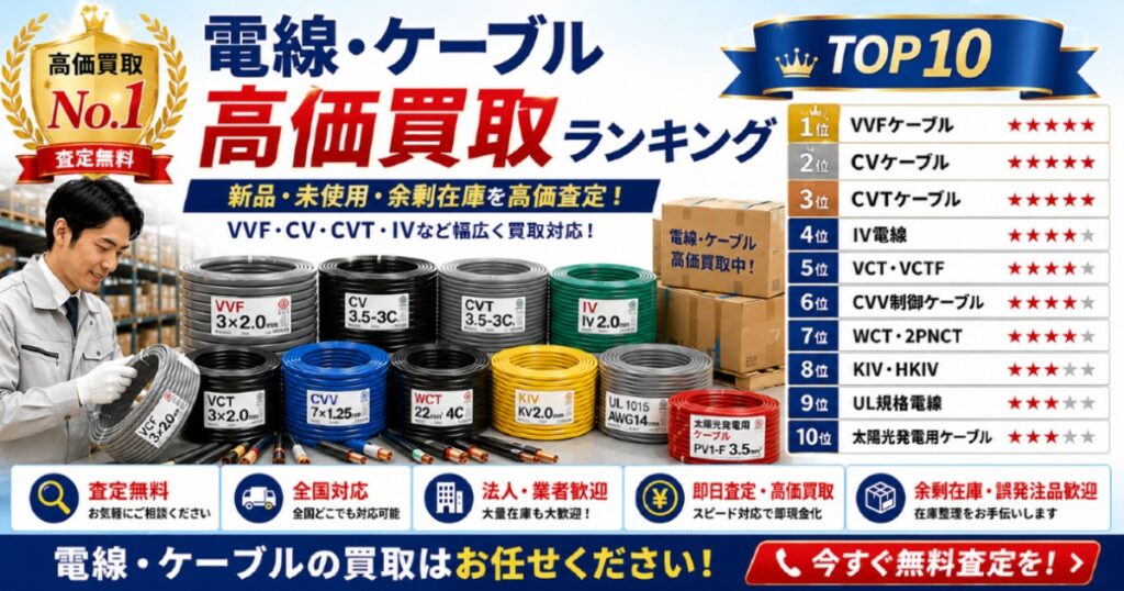 電線・ケーブルの価値を正しく知り、納得の売却へ。